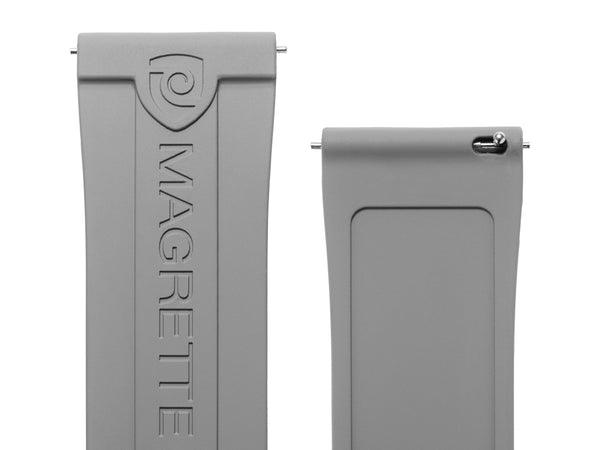 24mm Grey FKM Rubber Strap w/ Custom Buckle