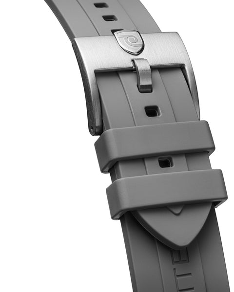 24mm Grey FKM Rubber Strap w/ Custom Buckle