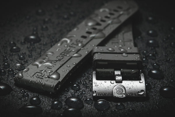 24mm Grey FKM Rubber Strap w/ Custom Buckle