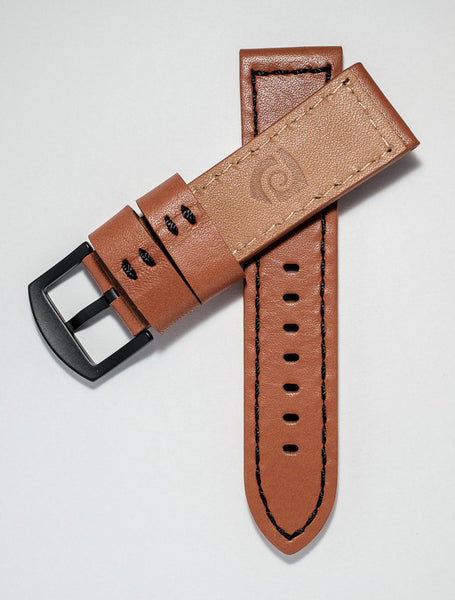 24mm Leather strap w/ PVD buckle