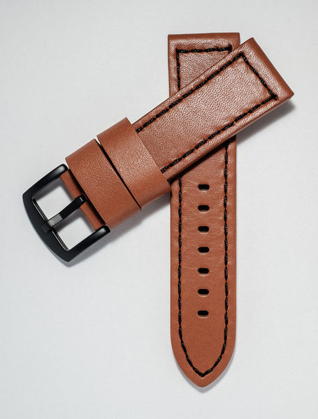 24mm Leather strap w/ PVD buckle