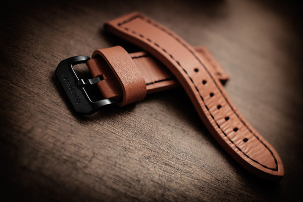 24mm Leather strap w/ PVD buckle